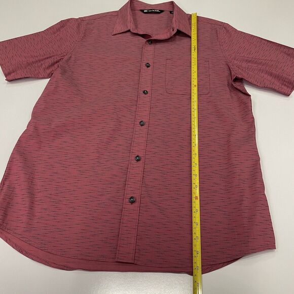 Travis Mathew Men's Heather Earth Red Prestige Lifestyle Button Shirt Size M - Picture 5 of 7